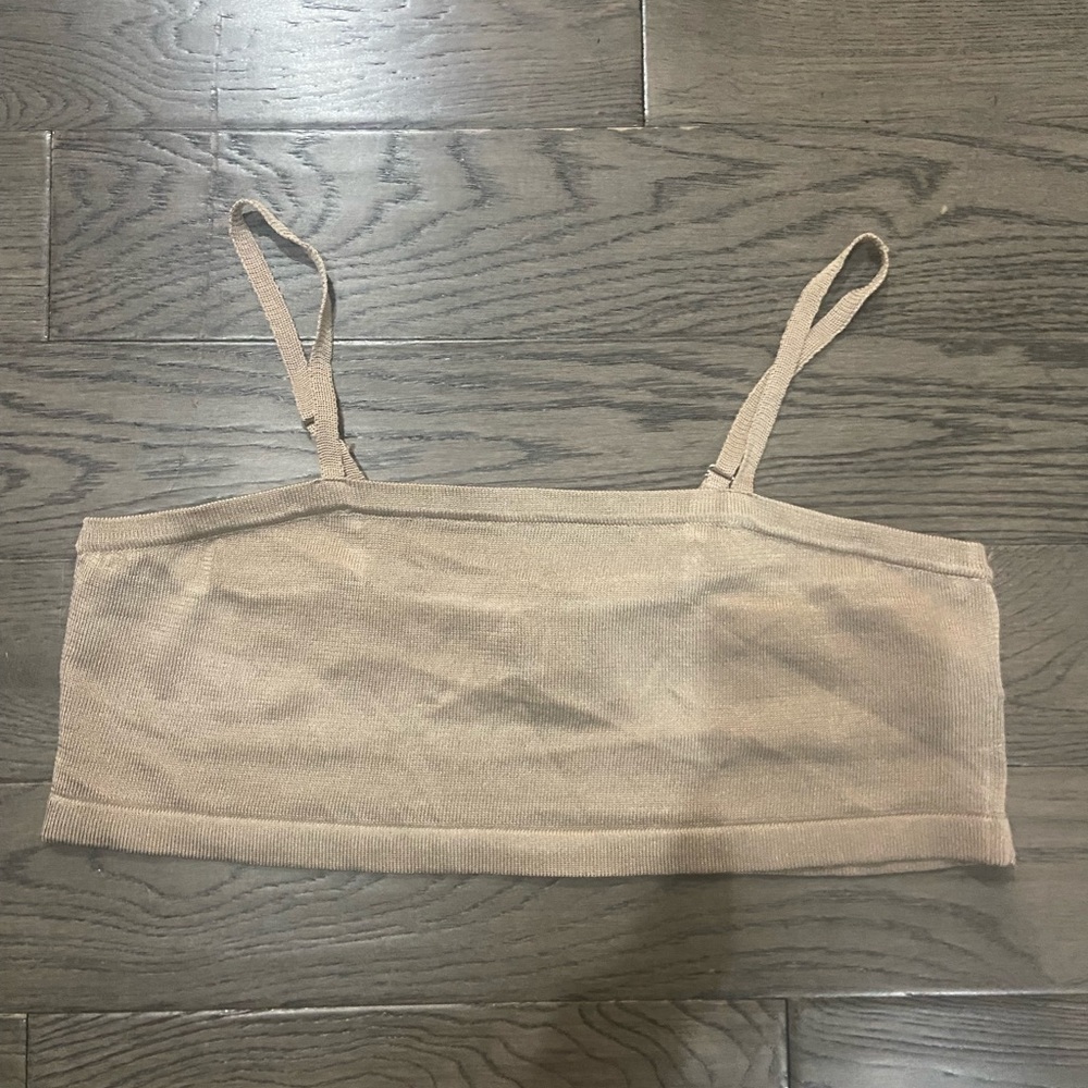 Forever 21 cream/tan cropped tank top